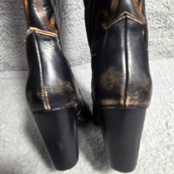 Steve Madden Lasso Western Tall Cowboy Boots Brown Distressed Leather 8.5 NEW - Picture 6 of 13